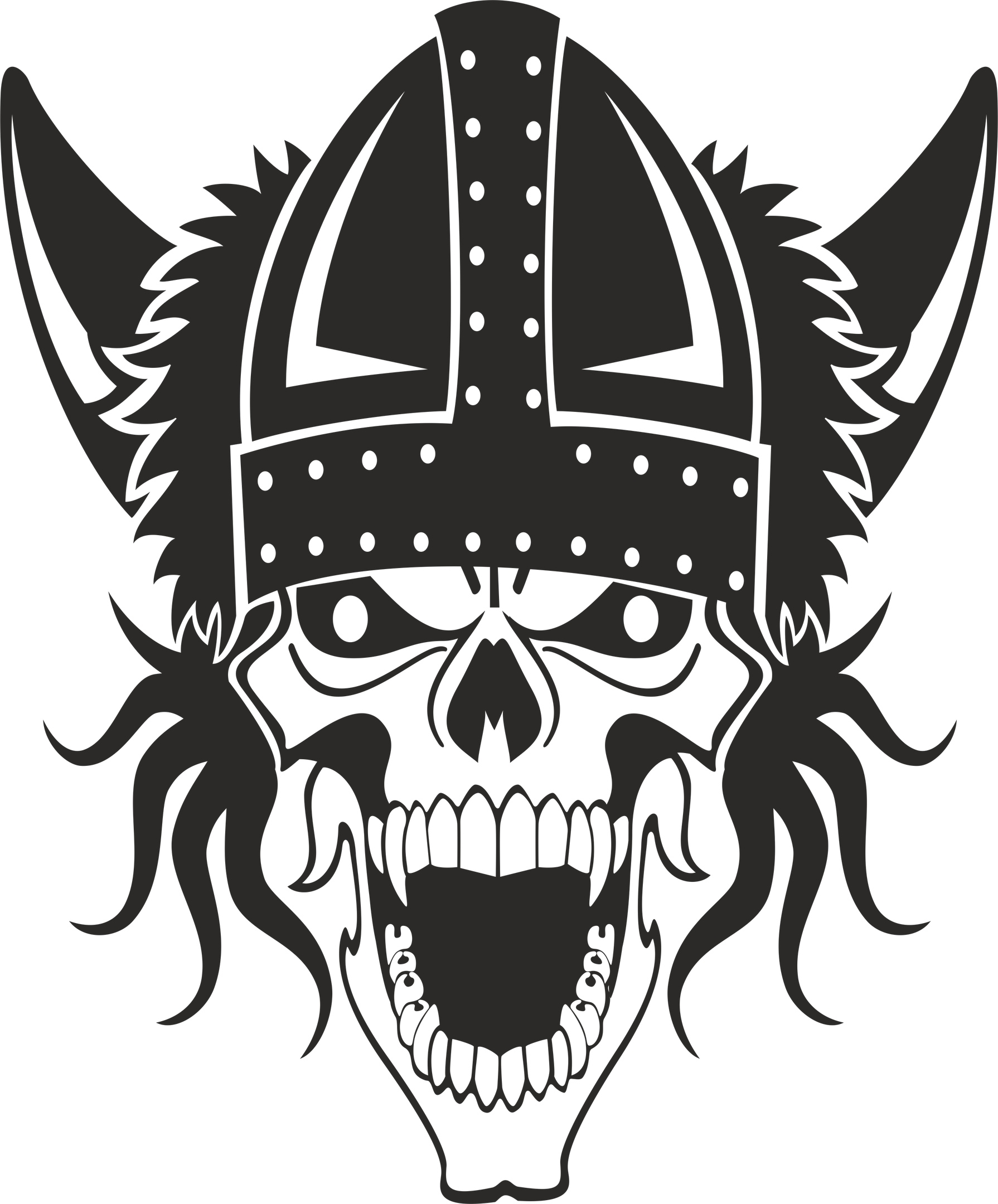 viking skull print free vector cdr download 3axisco