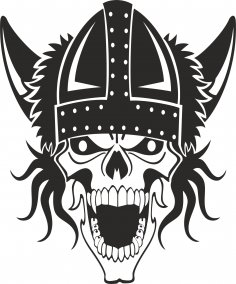 Viking Skull Print Free Vector