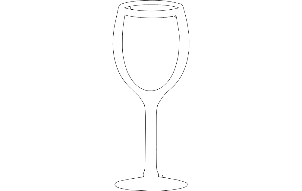 dxf-файл бокала для вина