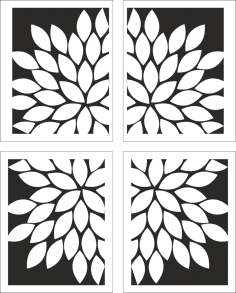 White Floral Artwork Free Vector