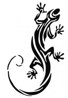 蜥蜴纹身设计dxf文件
