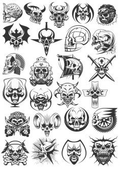 Skulls Dead Heads Free Vector