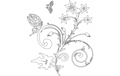 Archivo dxf de diseño floral