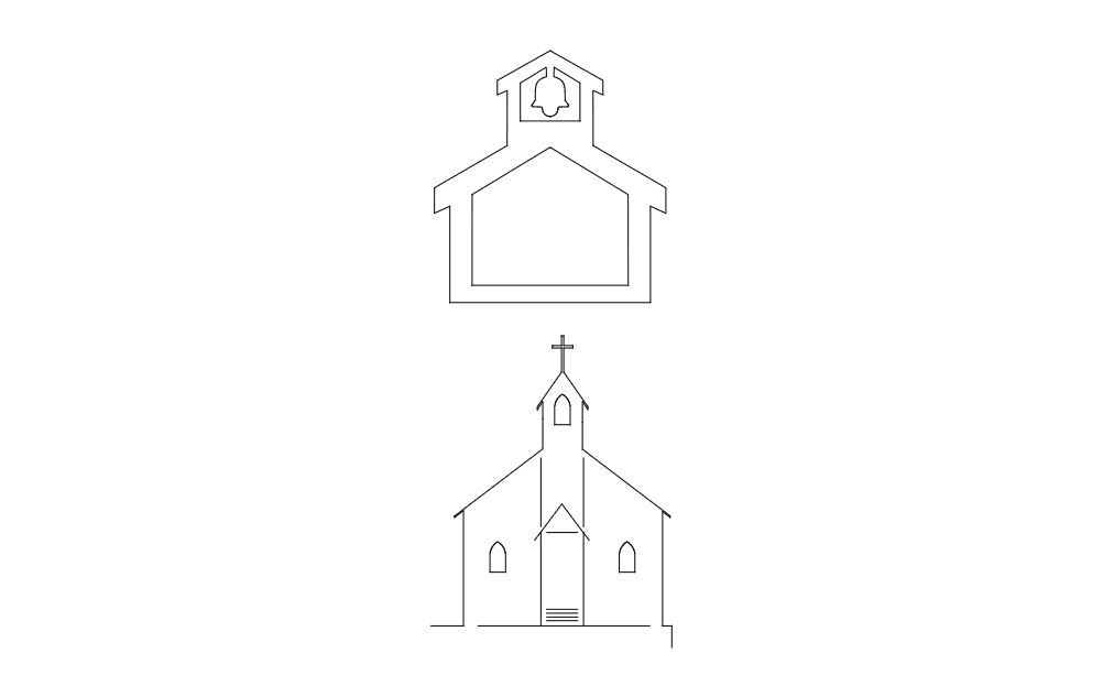 Церковь dxf файл