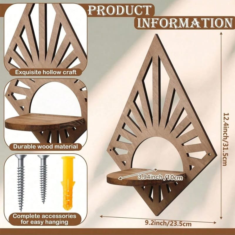 Laser Cut Boho Style Floating Shelf Rustic Wall Decor