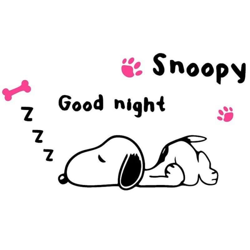 Laser Cut Snoopy Good Night Sleep Kids Bedroom Wall Decor
