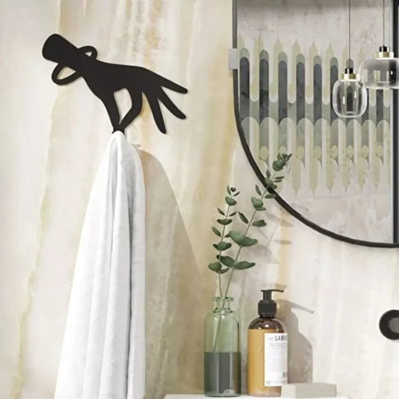Laser Cut Metal Hand Shaped Towel Rack, Kitchen Hanger, Bathroom Wall Hook
