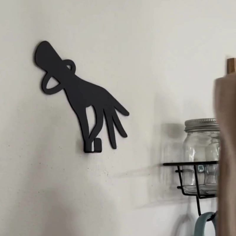 Laser Cut Metal Hand Shaped Towel Rack, Kitchen Hanger, Bathroom Wall Hook