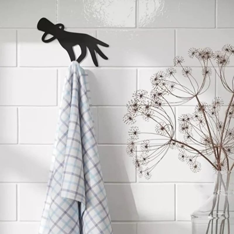 Laser Cut Metal Hand Shaped Towel Rack, Kitchen Hanger, Bathroom Wall Hook