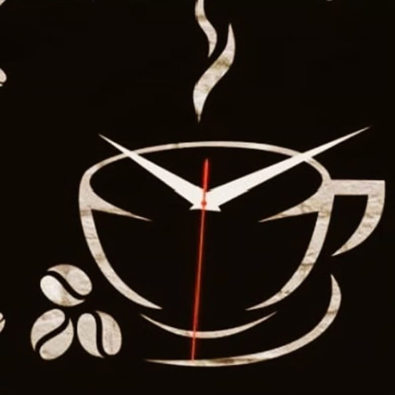 Laser Cut Coffee Time Kitchen Wall Clock