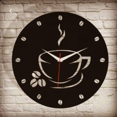 Laser Cut Coffee Time Kitchen Wall Clock
