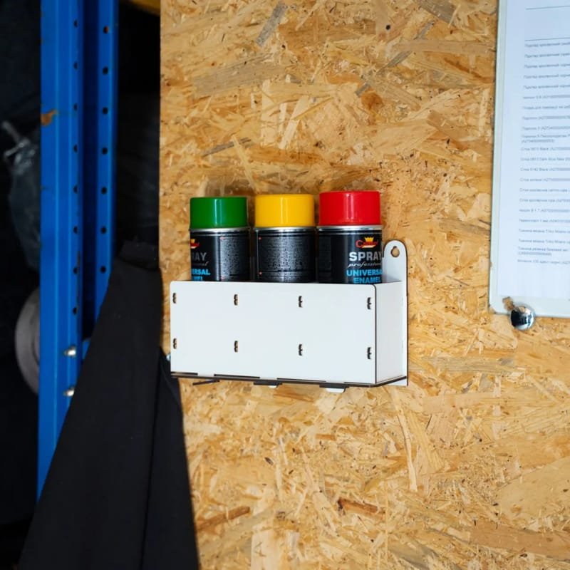 Laser Cut Spray Can Holder 3 Compartments