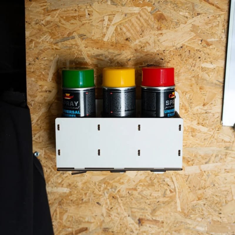 Laser Cut Spray Can Holder 3 Compartments