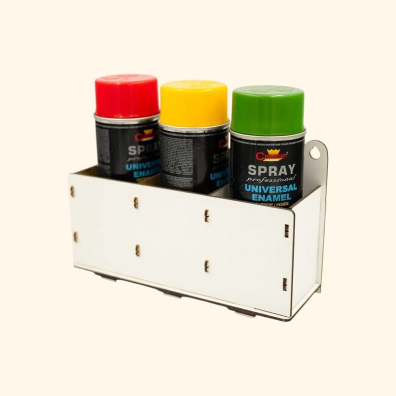 Laser Cut Spray Can Holder 3 Compartments