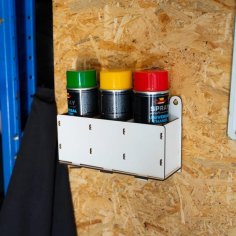 Laser Cut Spray Can Holder 3 Compartments