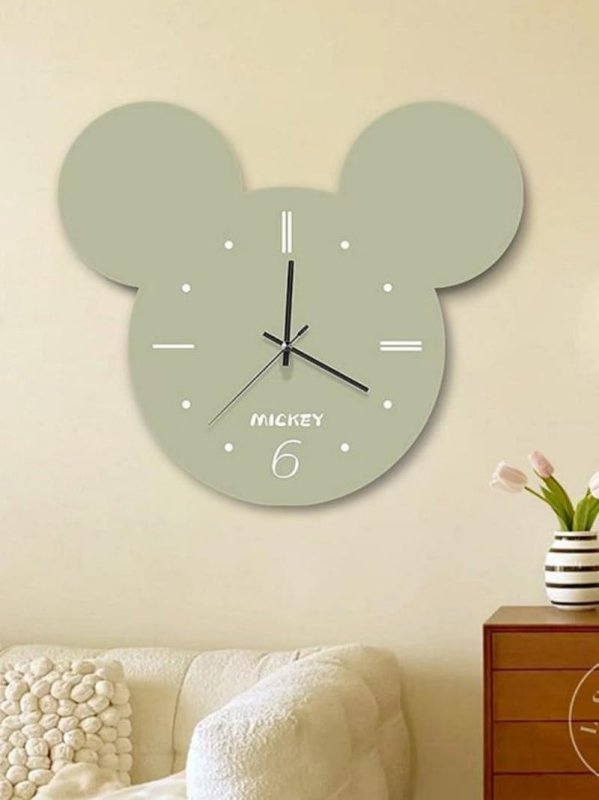 Laser Cut Mickey Mouse Wall Clock Kids Room Decor