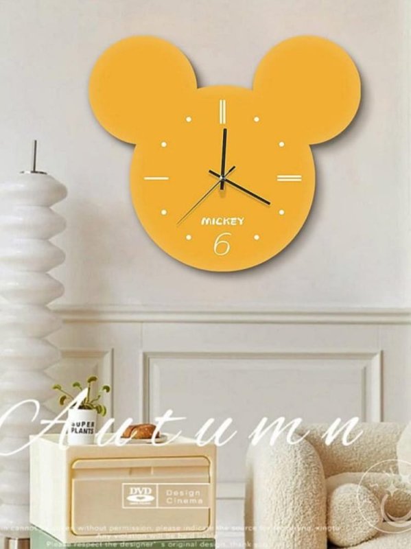 Laser Cut Mickey Mouse Wall Clock Kids Room Decor