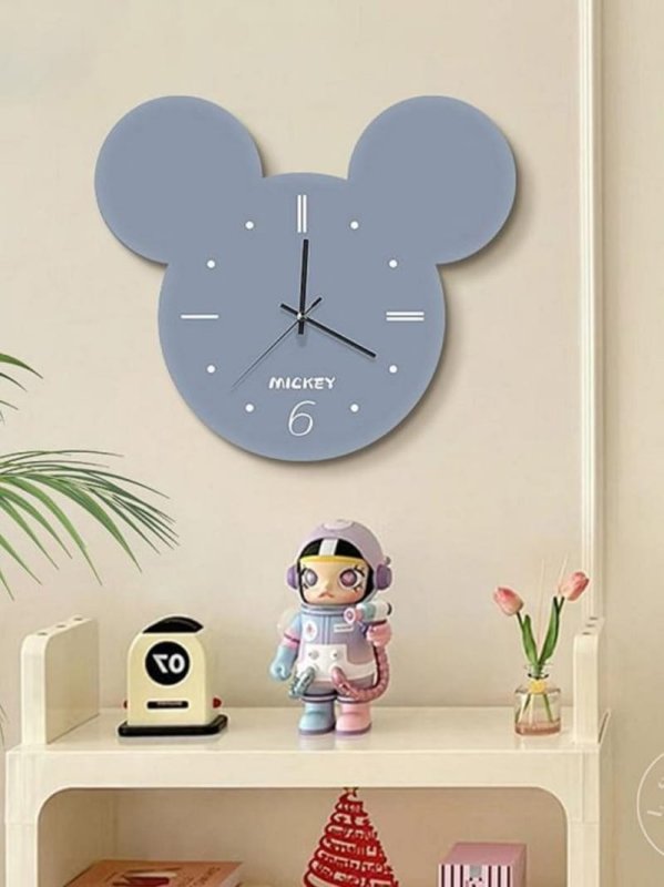 Laser Cut Mickey Mouse Wall Clock Kids Room Decor