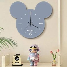 Laser Cut Mickey Mouse Wall Clock Kids Room Decor