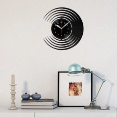 Laser Cut Abstract Vinyl Record Wall Clock