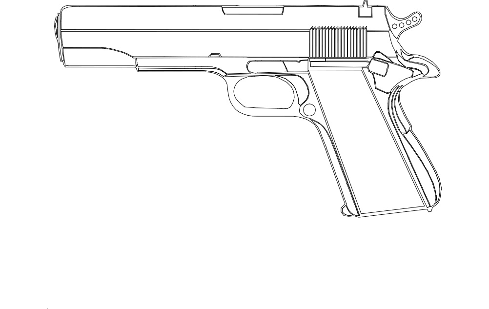 Пистолет M1911 dxf файл