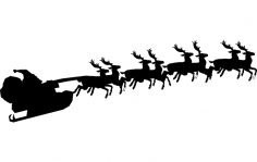 Санта с оленями dxf файл