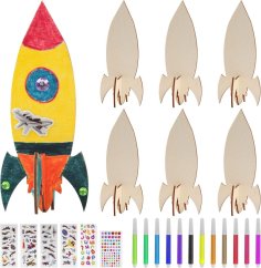 Laser Cut DIY Wood Rocket Mini Rocket Craft Kit