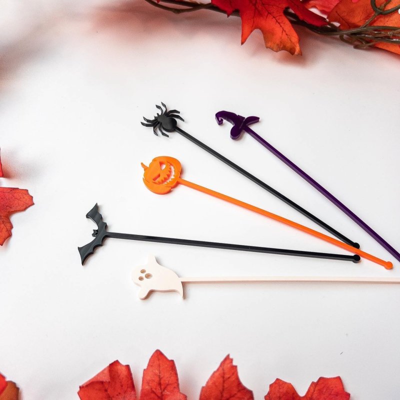 Laser Cut Halloween Swizzle Sticks