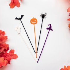 Laser Cut Halloween Swizzle Sticks