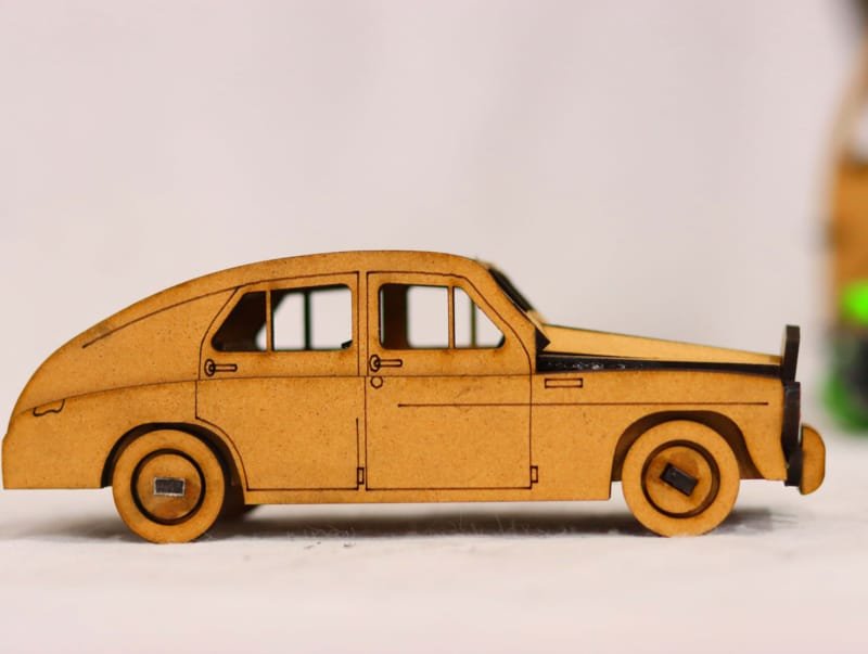 Laser Cut Vintage Wooden Car Toy 3D Puzzle