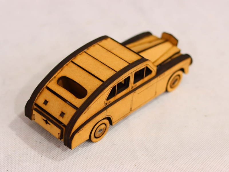 Laser Cut Vintage Wooden Car Toy 3D Puzzle
