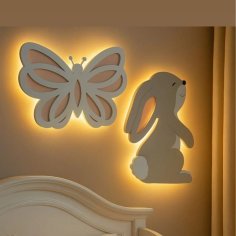 Laser Cut Butterfly Kids Wall Light – Cute Bunny Wall Lamp Children’s Room Decor