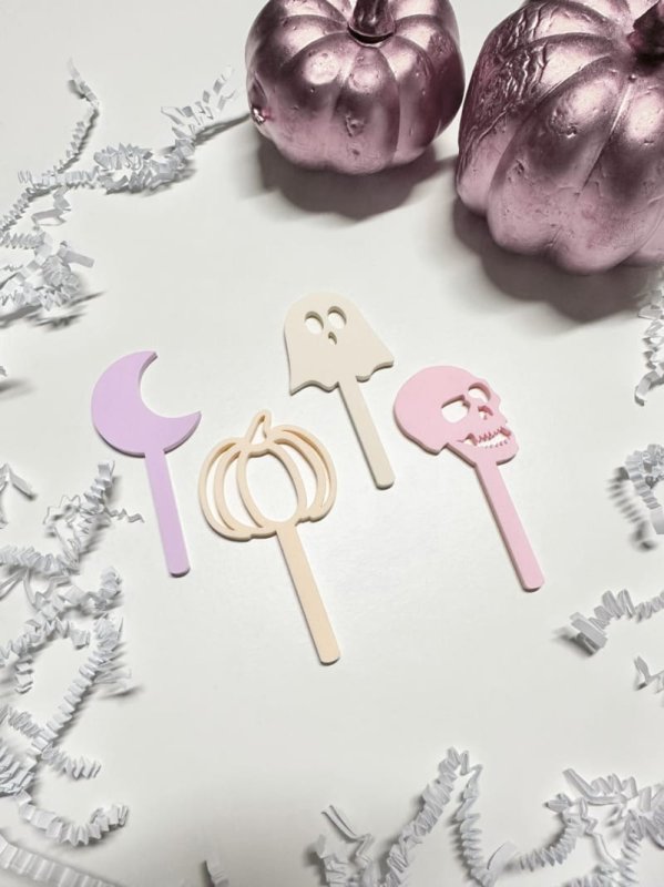 Laser Cut Spooky Halloween Fun Toppers Drink Stirrer Sticks
