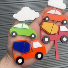 Laser Cut Acrylic Cake Toppers – Vehicle Shaped Craft Embellishments