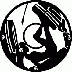 Girl DJ Music Headphones Clock Vinyl Record Free Vector