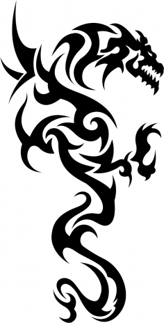 Vetor de tatuagem de dragão tribal