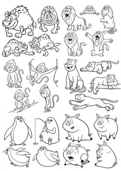 Cartoon Tiere Vektorgrafiken