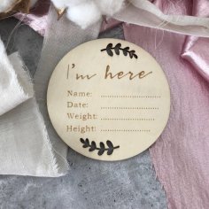 Laser Cut Birth Announcement Plaque