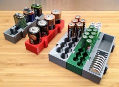 Battery Organizer Puzzle – Expandable 3D Printer Model