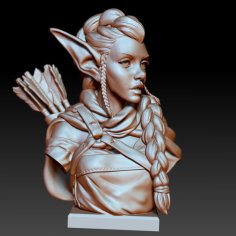 Elf Archer Bust 3D Printer Model