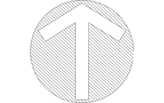فایل dxf نماد فلش شمال به بالا