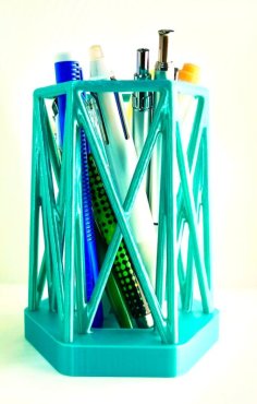 Hexagonal Wireframe Pen/Pencil Cup 3D Printer Model