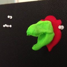 Mounted T-Rex Head Trophy 3D Printer Model