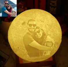 Customizable Moon Lamp With Photo 3D Printer Model