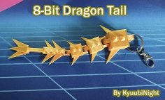 8-bit Articulated Dragon Tail Keychain 3D Printer Model