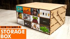 Laser Cut Wooden Foldable Storage Box