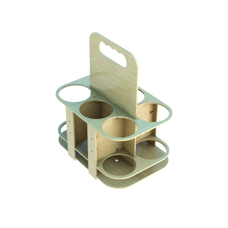 Laser Cut 6 Pack Bottle Carrier DXF File