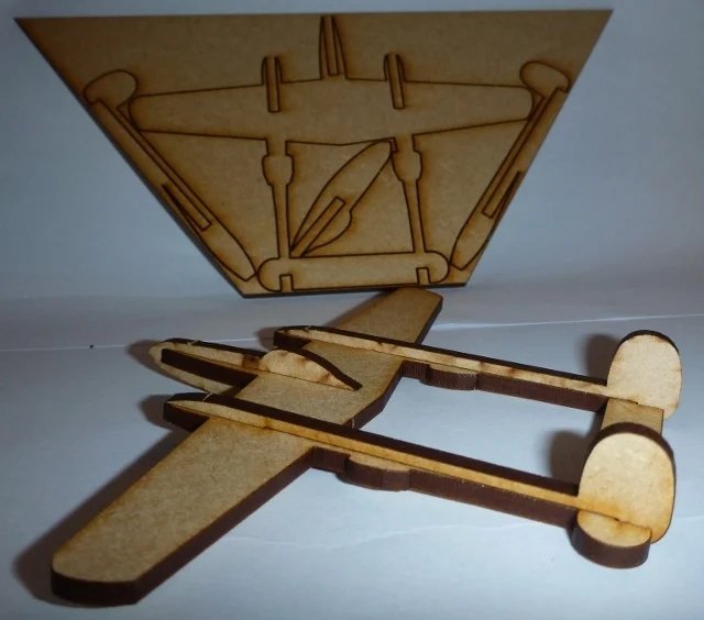 Laser Cut P-38 Lightning Aircraft DXF File