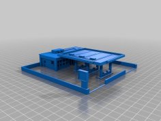 Initial D Esso Gas Station N Scale 3D Printer Model