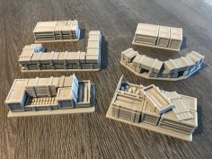 Wargaming Compatible – Terrain – Crates / Pallets / Defenses 3D Printer Model